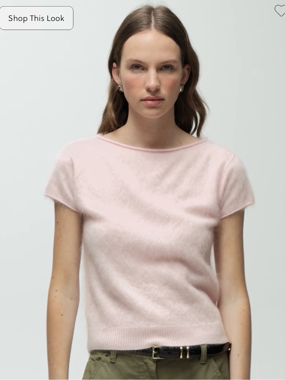 J. Crew Pale Pink  cashmere Short Sleeve Knit Top